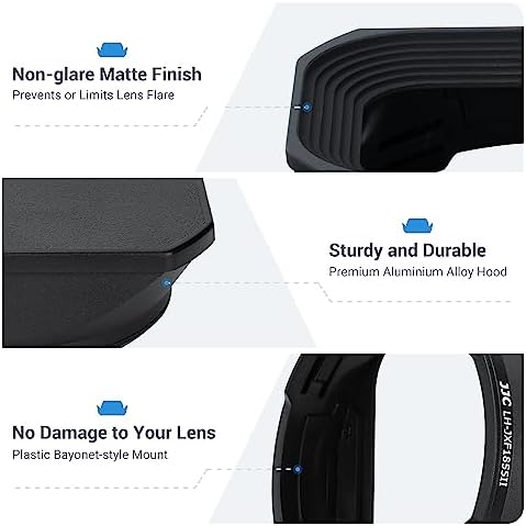 JJC Metal Square Lens Hood Shade for Fuji XF 18-55mm f/2.8-4 R LM OIS Lens - Image 3