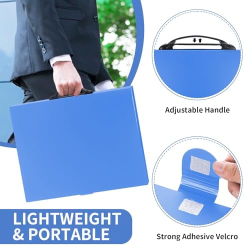 JJRING 16x22 Art Portfolio Folder Binder with Handle, 40 Pocket, Blue - Image 3