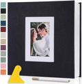 Photo Album Self Adhesive Pages Large 11x10.6 Black 60 Pages by Semfalbuums