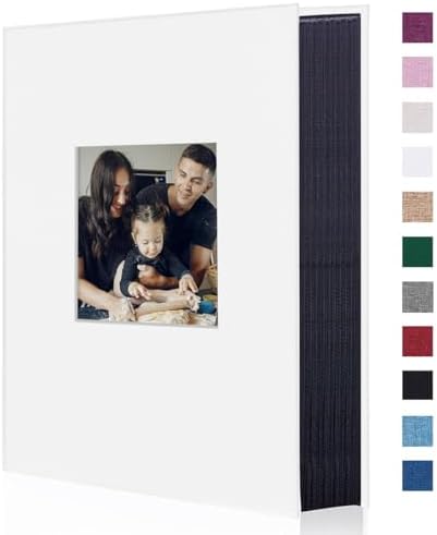 Artmag Fabric Photo Album 4x6 300 Large Capacity for Family Wedding Anniversary Linen Album Holds 300 Horizontal Photos (300 Pockets, White) by Artmag