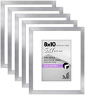 Americanflat 8x10 Picture Frame 5-Pack - Matted to 5x7 - Silver by Americanflat