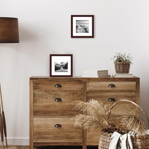 Americanflat 9x9 Picture Frame 2-Pack - Matted to 6x6 - Mahogany - Image 5