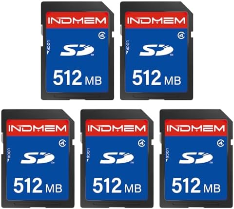 512MB SD Card (5 Pack), SD Flash Memory Cards UHS-I U1 Class 4 High-Speed Full HD Video Compatible with Digital Point-and-Shoot Cameras, HD Camcorders, DSLR and PC by elecacc
