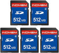 512MB SD Card (5 Pack), SD Flash Memory Cards UHS-I U1 Class 4 High-Speed Full HD Video Compatible with Digital Point-and-Shoot Cameras, HD Camcorders, DSLR and PC by elecacc