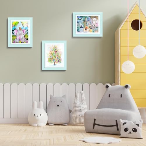 2 Pack 10x12.5 Front-Opening Kids Artwork Frames Changeable (Light Blue) - Image 6