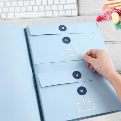 Important Document Organizer Personal Binder Organizer with Labels Accordion File Stylish Binder for Storing Important Papers, in case i die Binder Certificates, Passports, Photos, and Letters(Bule) - Image 4