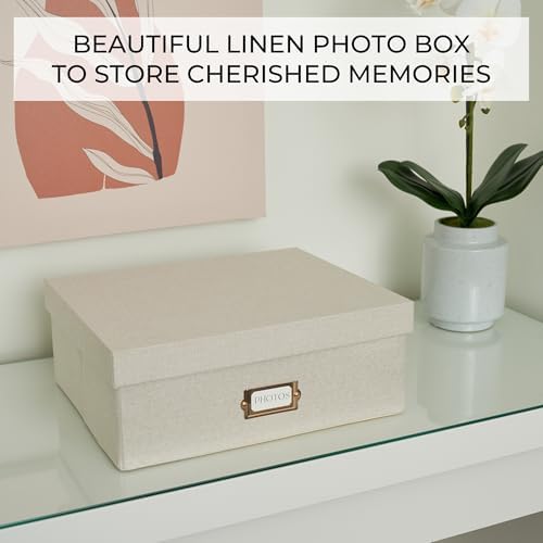 Decorative Photo Storage Box - Sturdy Linen Organizer Holds 1700 Photos - Image 7