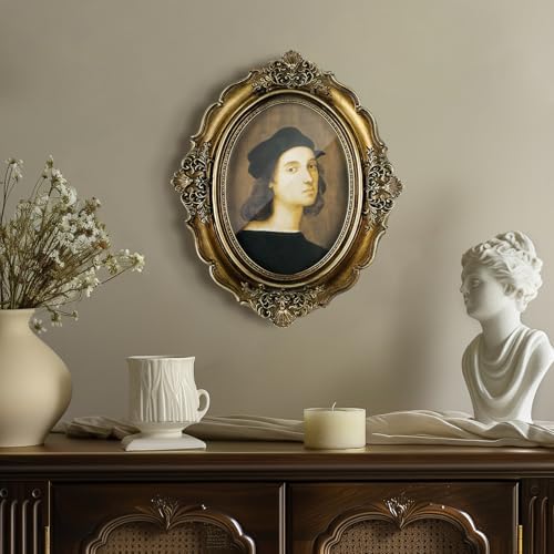 Cuspin 5x7 Gold Picture Frame Vintage Ornate Oval Resin Frame - Image 2