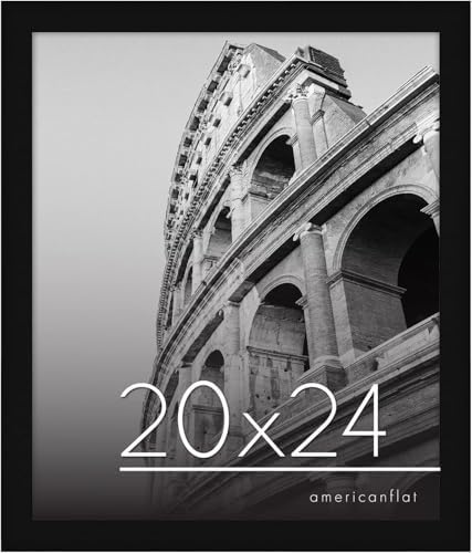 Americanflat 20x24 Poster Frame - Black Engineered Wood with Polished Plexiglass - Wide Picture Frame for Vertical or Horizontal Wall Display - Epic Collection - Black by Americanflat