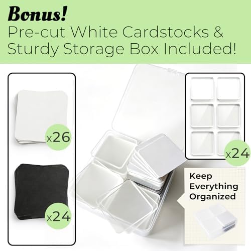 24 Pack Clear Acrylic Fridge Magnets - DIY Magnetic Photo Frames with Magnet & Adhesive Backing. Bulk Craft Kit Includes 26 Blank Cards & Organizer Box for Office Decor, Gifts & Art. - Image 3