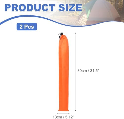 2 Pcs 31.5 x 5 Inch Tripod Monopod Case Bag, Oxford Cloth Foldable Tripod Carrying Case Bag with Drawstring, Fits Speaker/Light Stand/Studio/Outdoor/Travel/Camping, Orange - Image 2