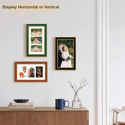 Suede 8x14 Picture Frame Display 3 Opening 4x6 Picture Frames Collage Wall Decor with Mat,Multi Photo Frame for Plexiglass,Wall Decor,1Pack,Black - Image 6
