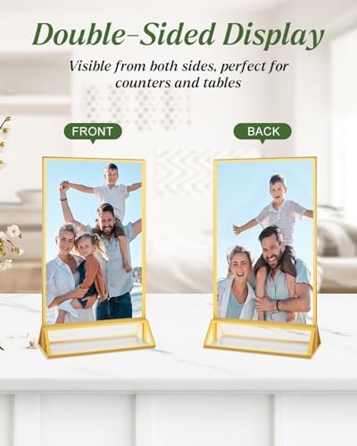 12 Pack Gold Acrylic Sign Holders 4x6 Menu Flyer Holder - Image 5