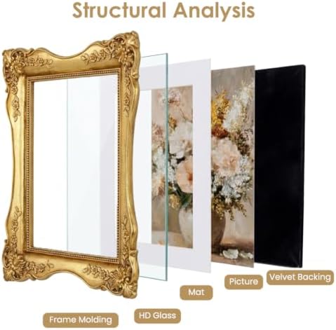 Gold Vintage Picture Frame 5x7, Antique Ornate Photo Frame Décor - Image 4