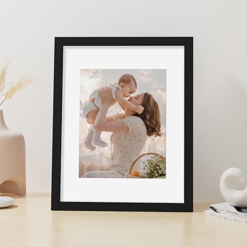 Vittanly 11x14 Picture Frame Made of Solid Wood for Wall or Tabletop, Black - Image 4