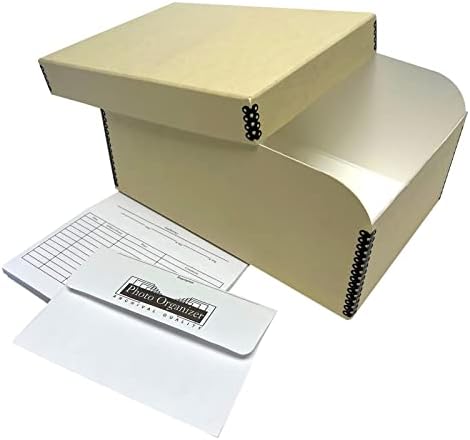 Lineco 4x6 Photo Storage Box, with 12 Acid-Free Envelopes, 5.5x7.5x11, Tan by Lineco