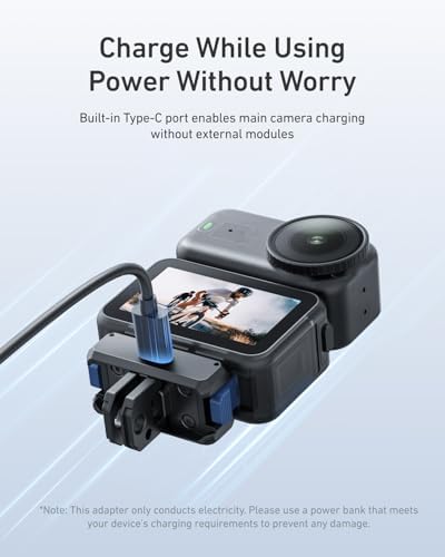 TELESIN Mini Selfie Stick w Magnetic Quick Release Charging Adapter Mount - Image 2