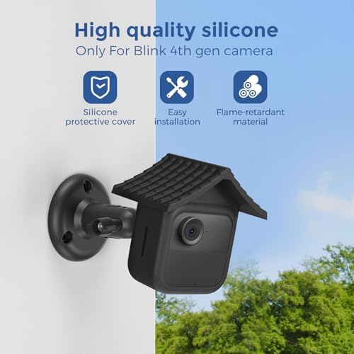 Silicone Case for Blink Outdoor 4 (4th Gen)/Outdoor 2K+ Full Camera Protection Cover with Brim, Weatherproof & Dustproof Skin, Easy Access to Ports (4gen Silicon cover-1pcs) - Image 2