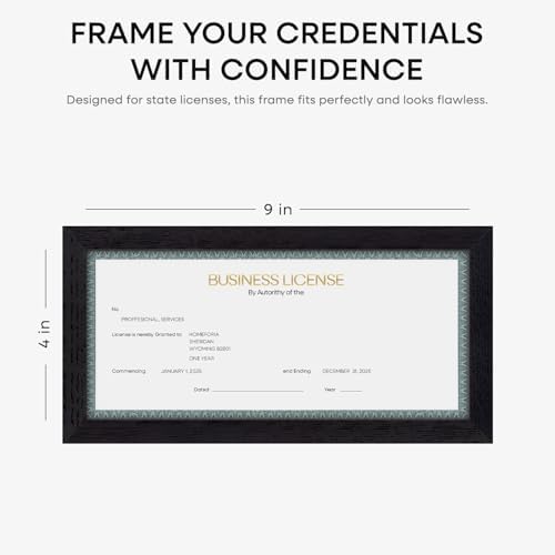 Homeforia 4x9 White Oak Business License Frame, High-End Wood, Glass - Image 5