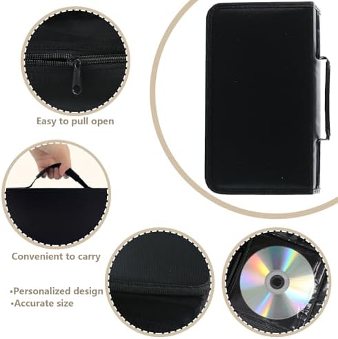DVD Case CD Storage,128 Capacity CD Cases Holder DVD Storage Case Holders CD DVD Disc Case Storage Wallet Binder for Car Home Office Travel (128 Black) - Image 3