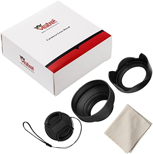 58mm Lens Hood Set for Canon EOS 77D 80D 90D Rebel T8i T7 T7i T6i T6s T6 SL2 SL3 DSLR Cameras with EF-S 18-55mm F3.5-5.6 is STM & EF-S 18-55mm F4-5.6 is STM & RF 24-50mm, Replace Canon EW-63C - Image 7