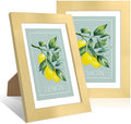 5x7 Picture Frame Set of 2, 5 x 7 Wood Photo Frames with Mat for 4x6, Wooden Frame with Real Glass Cover for Wall and Tabletop Display,Gold by CCDCC