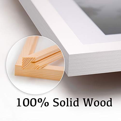 Egofine 8.5x11 Picture Frames Set of 4, Made of Solid Wood Covered by Plexiglass for Document,Diploma, Certificates and Degree, for Table Top Display and Wall Mounting Photo Frame White - Image 2