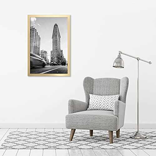 Americanflat 24x36 Poster Frame - Gold Engineered Wood with Polished Plexiglass - Wide Picture Frame for Vertical or Horizontal Wall Display - Epic Collection - Gold - Image 5