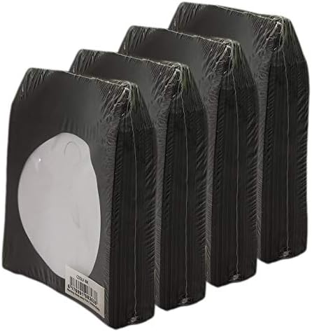 BestDuplicator Black Cd/DVD Paper Media Sleeves Envelopes with Flap and Clear Window (400 Sleeves) by BestDuplicator