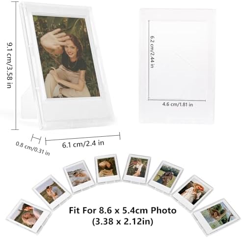 2x3 Photo Frames for Instax Mini EVO 13 12 Liplay SE Link 3 Camera Film, 3-inch Small Picture Frame for Mini 11 40 41 90 99 7+ Photo with Clear Protective Film (8-Packs Frosted Clear) - Image 4