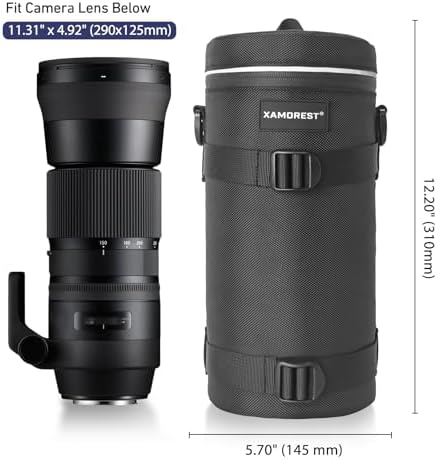 Camera Lens Case Lens Bag Compatible (5.51" x 14.56"(Nylon, Black)) - Image 2