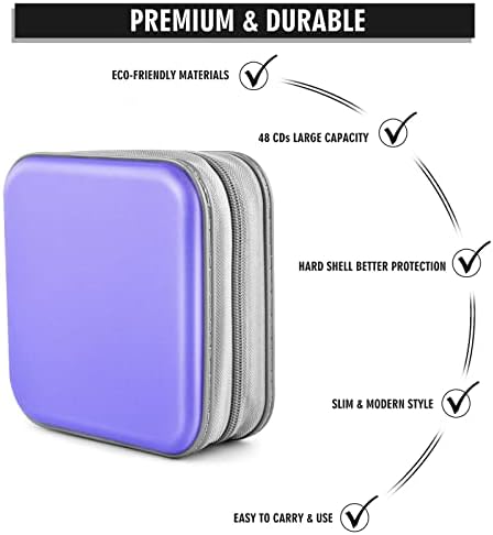 48‑Capacity Hard Plastic CD/DVD Binder for Car, Home & Travel - Image 3