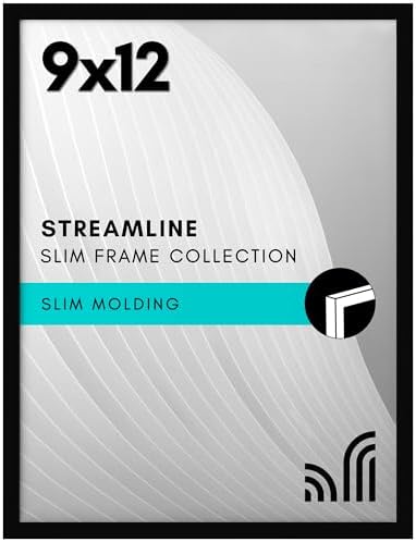 Americanflat 9x12 Picture Frame - Slim Molding - Black by Americanflat