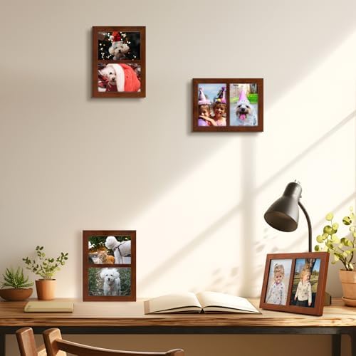 Golden State Art, 4x6 Double Picture Frame, Displays Two 4x6 Photos(Brown) - Image 6