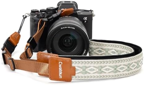 Cwatcun Bohemian Floral Camera Strap, Adjustable Crossbody DSLR Strap for Canon, Nikon, Sony, Quick Release Comfortable & Secure Neck/Shoulder Strap for Outdoor Travel Photography by FocusonCameraBag