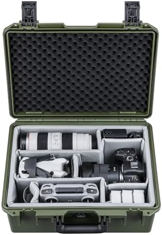 Lykus PVC1 Hard Case with Dividers for Cameras,Lenses,DJI Mavic/Air/Mini by Lykus