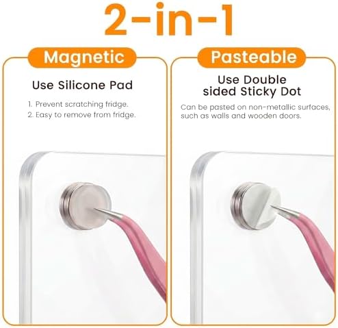 12 Pack Acrylic Fridge Magnetic Frame for Polaroid, 2.36x3.54 In Mini Picture Frames Clear for Fujifilm Instax Mini, 2 Sided Photo Refrigerator Magnet Picture Display Clear Frame - Image 5