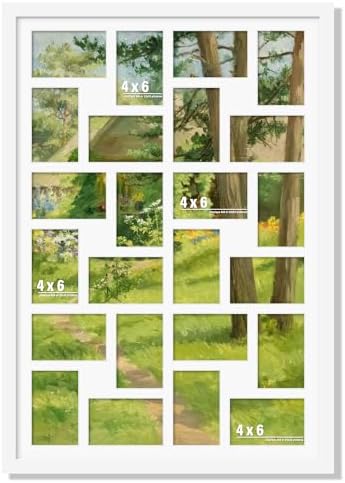 DUENPY 22x32 Collage Frame For 24 4x6 Photos White by DUENPY