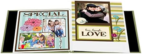 Pioneer 8 Inch by 8 Inch Postbound Fabric Frame Cover Memory Book, Sage Green - Image 3
