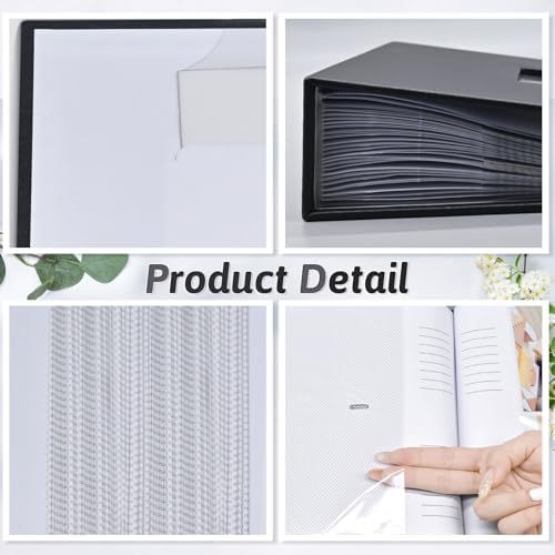 Popotop Photo Album 4x6 200 Photos with Writing Space, Leather Cover Album with Display Picture Window, Photo Book for Wedding Family Baby Gift - Image 5