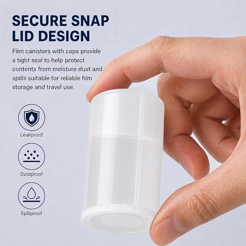Yudylg 100 PCS Plastic Film Canister Holder with Film Canisters with Caps, 35mm Film Canister Set, Film Canisters for Rockets, Film Storage, White - Image 6