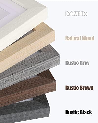 Egofine 5x7 Picture Frames Set of 4, Made of Solid Wood Covered by Plexiglass 3.5x5 and 4x6 with Mat or 5x7 without Mat, for Table Top Display and Wall Mounting Photo Frame Brown - Image 6