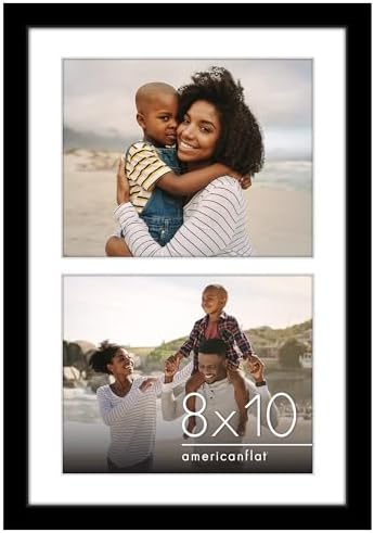 Americanflat 8x10 Double Picture Frame - Engineered Wood - Black by Americanflat