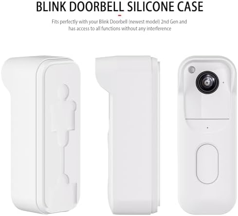 Silicone Skin Case for Blink Video Doorbell (2nd Gen) - Weatherproof Silicone Protective Cover with Brim for All-New Blink Doorbell Camera 2025 Full Protection (White) - Image 7