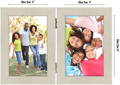 Americanflat 4x6 Double Picture Frame - Light Wood - Image 2