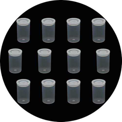 12Pcs Clear 35mm Caliber Plastic Film Canisters with Lids by Unknown