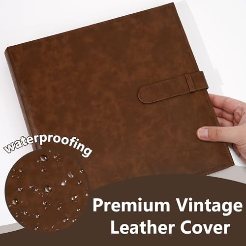 Vienrose Scrapbook Photo Album, 12x12 Inches, 60 Pages, Dark Brown - Image 5