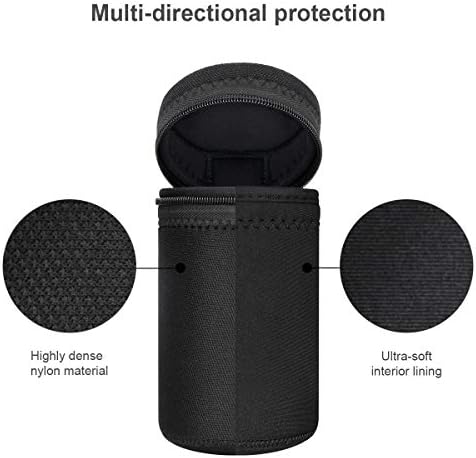 ARVOK Lens Pouch Set, Water Resistant Protective Lens Cases for DSLR Camera Lens, 4 Size Thick Camera Lens Bag for Nikon, Tamron, Sigma, Pentax, Sony, Olympus, Panasonic - Image 3