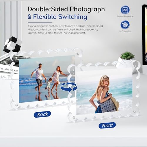 6x8 Magnetic Photo Frame 2pack,12+12mm Thick,Scalloped Edges - Image 7