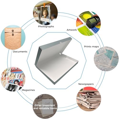 Lineco Clamshell Archival Storage Box, 13.5x19.5x1.75 Inch, Gray - Image 6